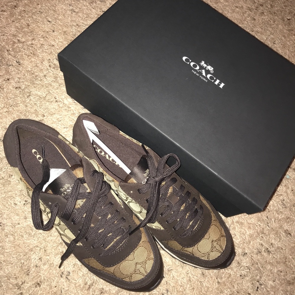 Brown Coach tennis shoes/sneakers